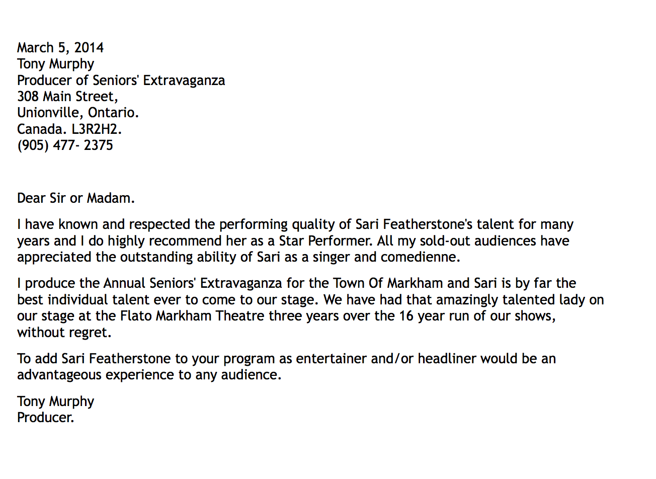 St Johns Testimonial